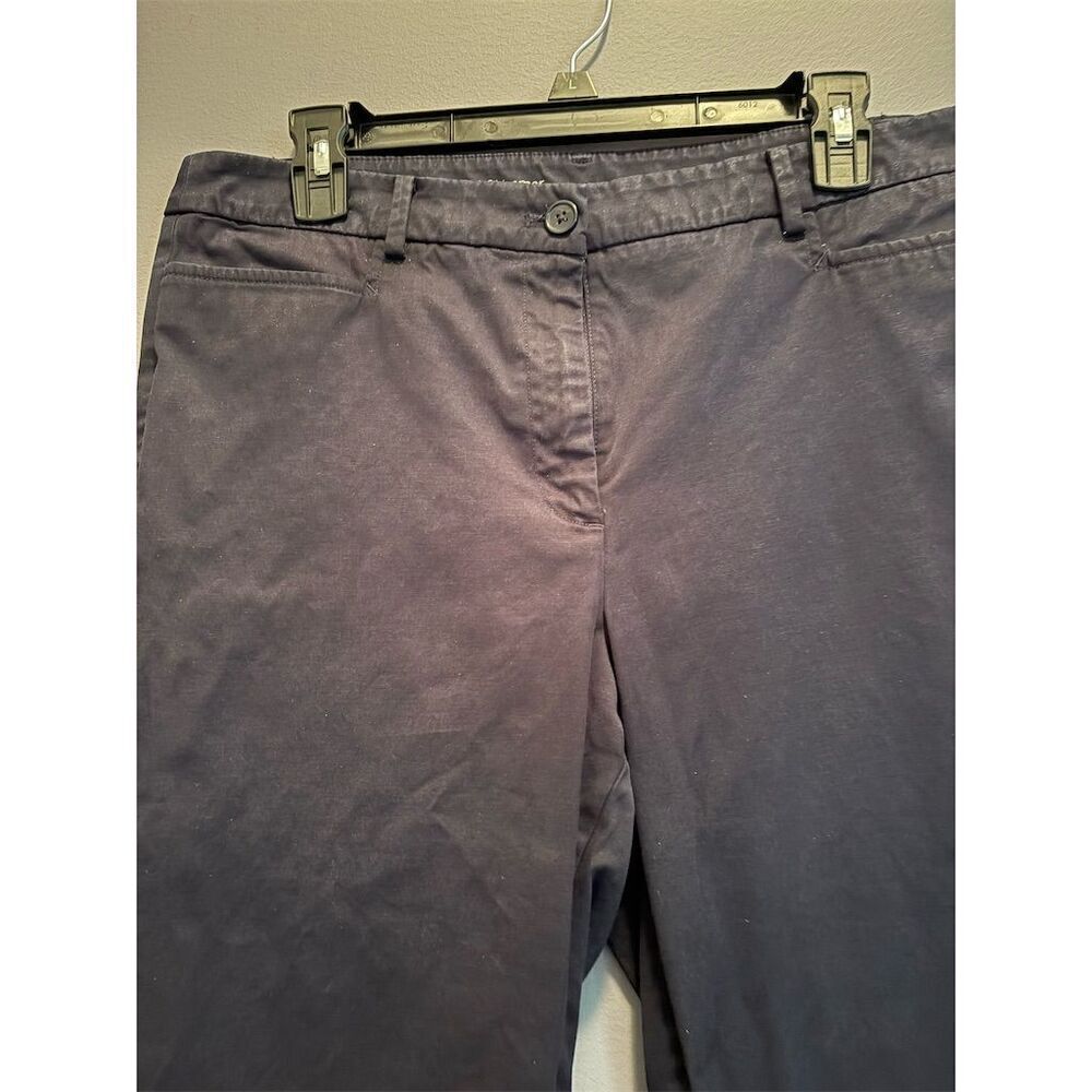 Talbots Women's Standard Size 12 Blue Cropped Skimmer Pants Casual Straight Leg - Picture 2 of 7
